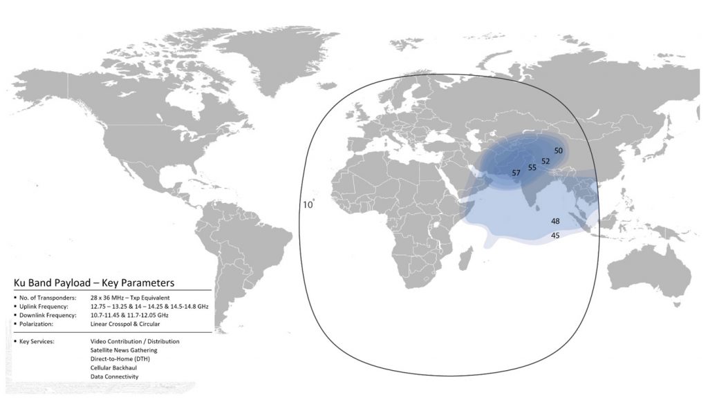 PakSAT-MM1 Ku-band coverage map