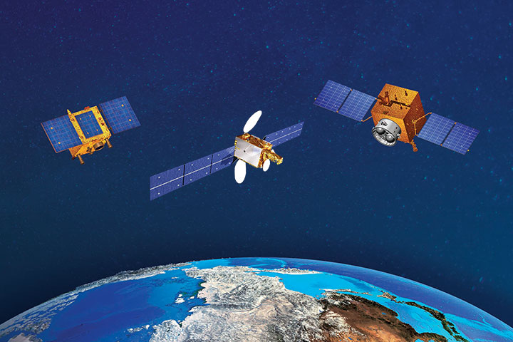 Illustration of a satellite in orbit representing SUPARCO satellite programs
